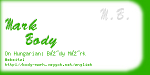 mark body business card